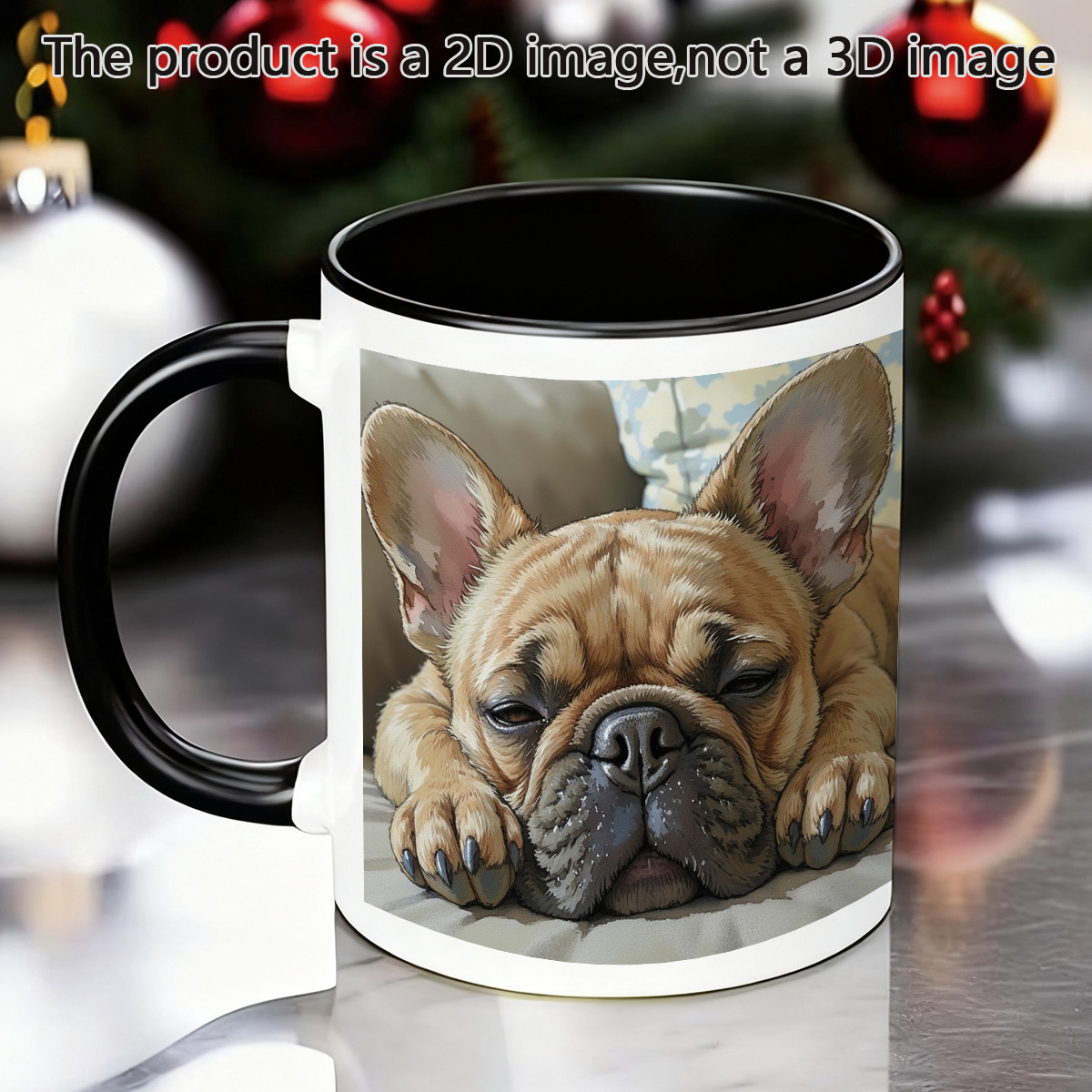 French Bulldog mug with oil-painting-style portrait