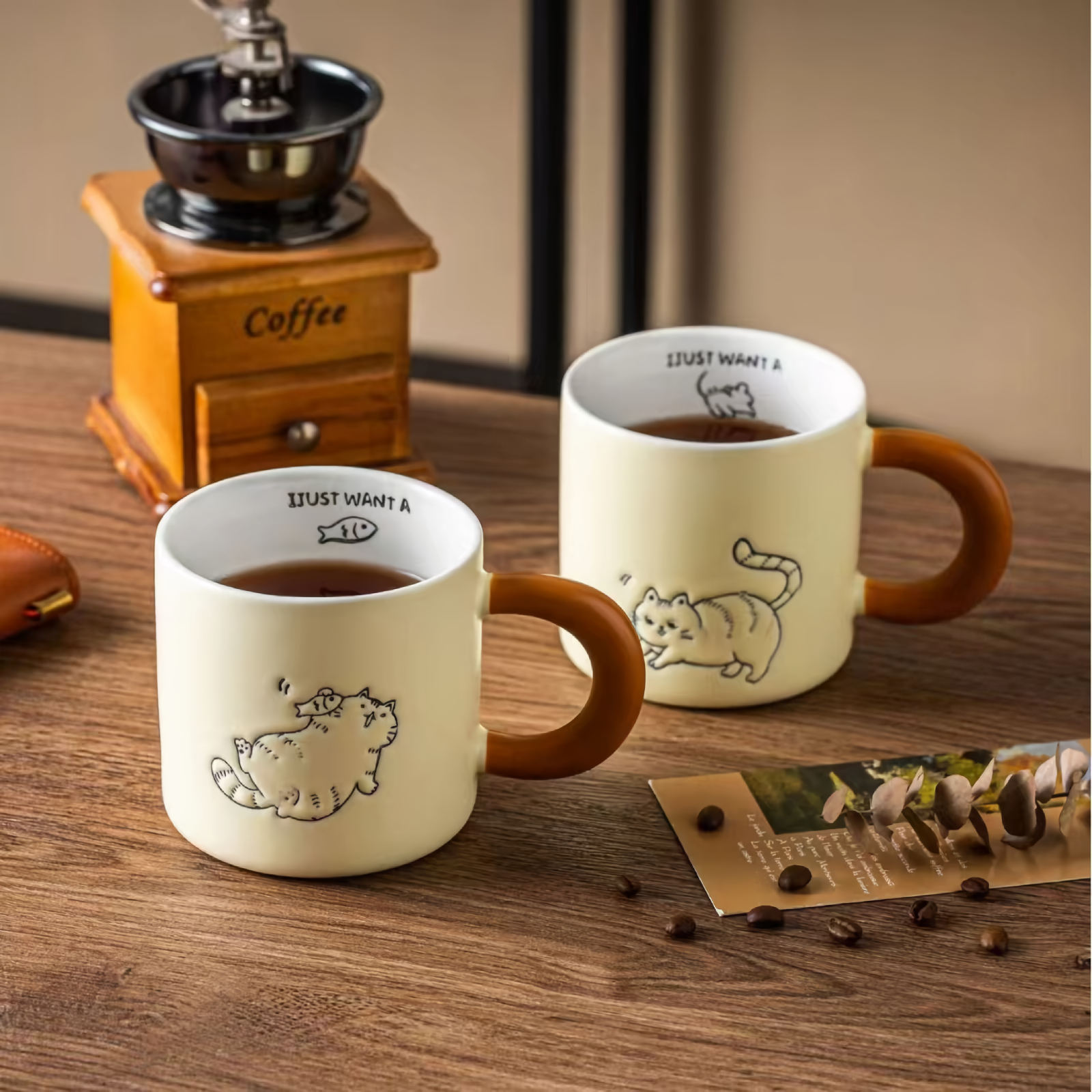 Cat Coffee Mug - 11 oz, Ceramic-dream2buy