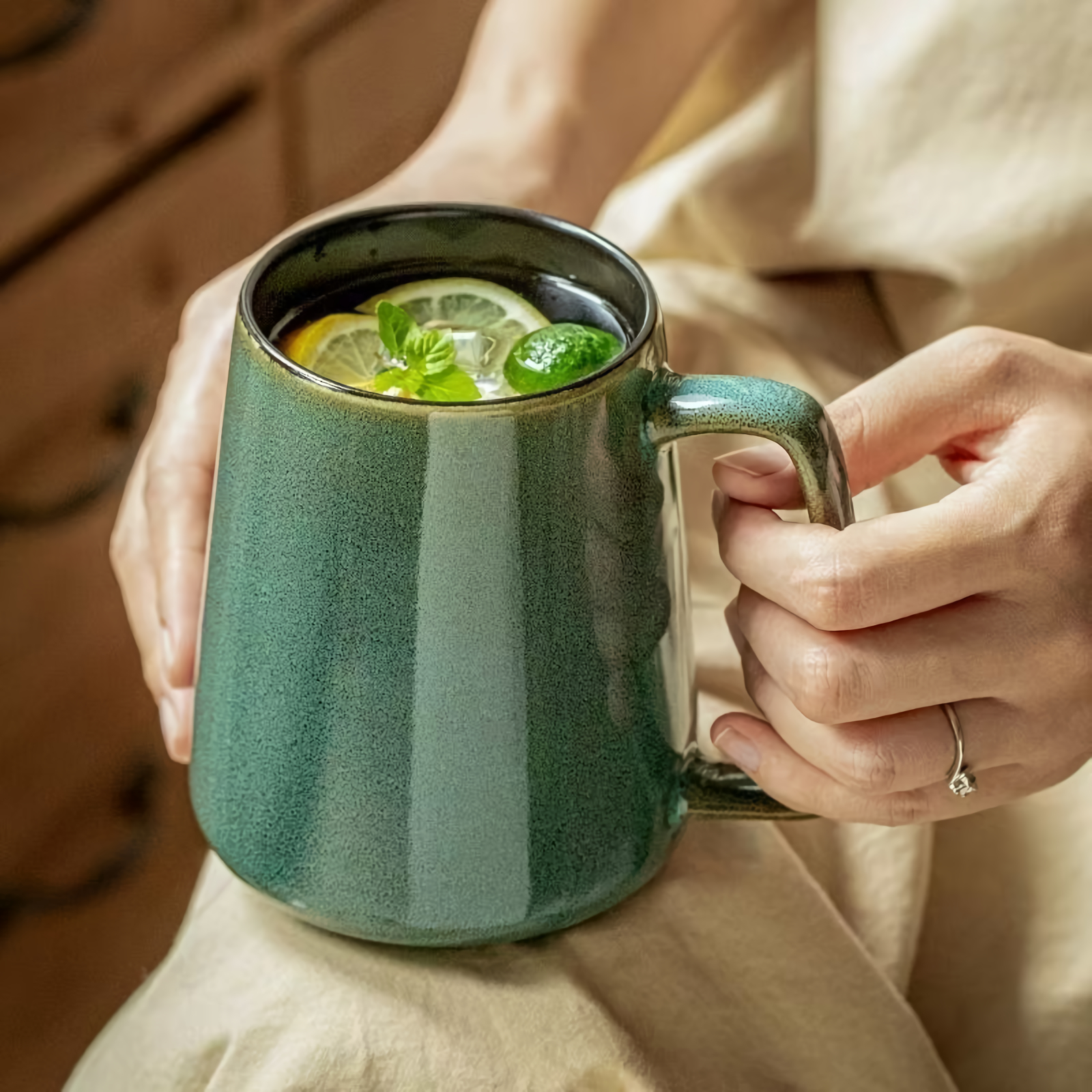 Extra Large Tall Coffee Mugs with Handle - Set of 2, 24 oz Ceramic, Dishwasher & Microwave