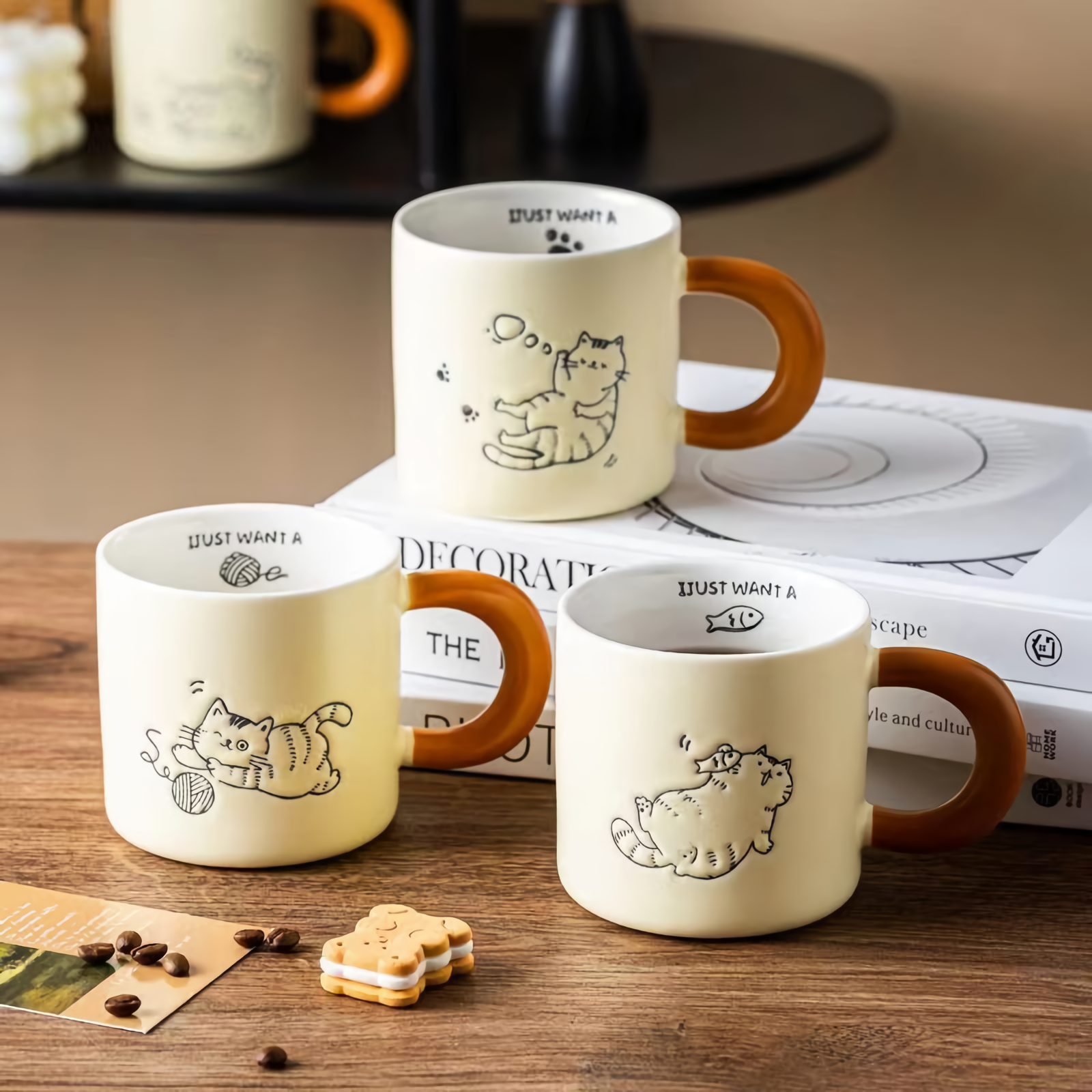 Cat Coffee Mug - 11 oz, Ceramic-dream2buy