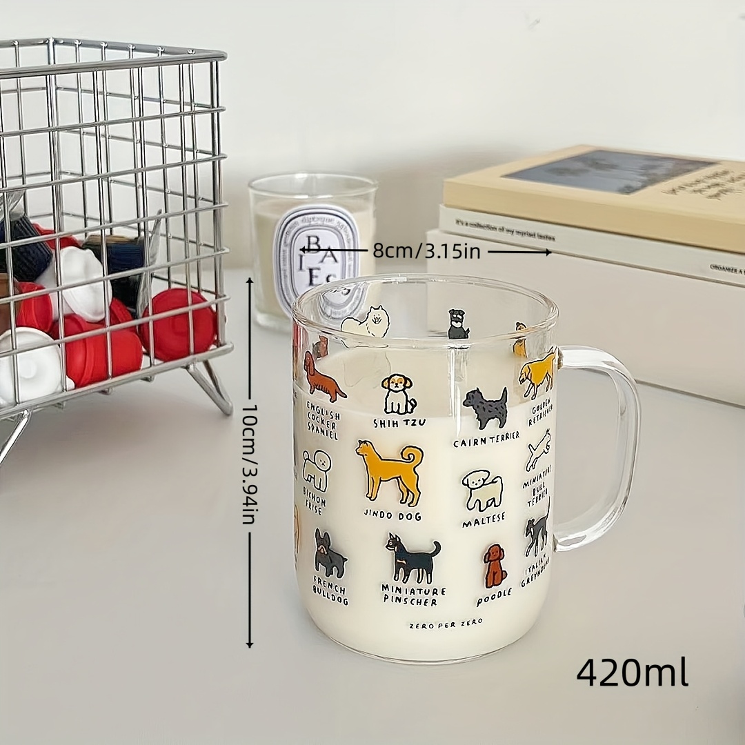 Puppy cup glass mug for daily drinks