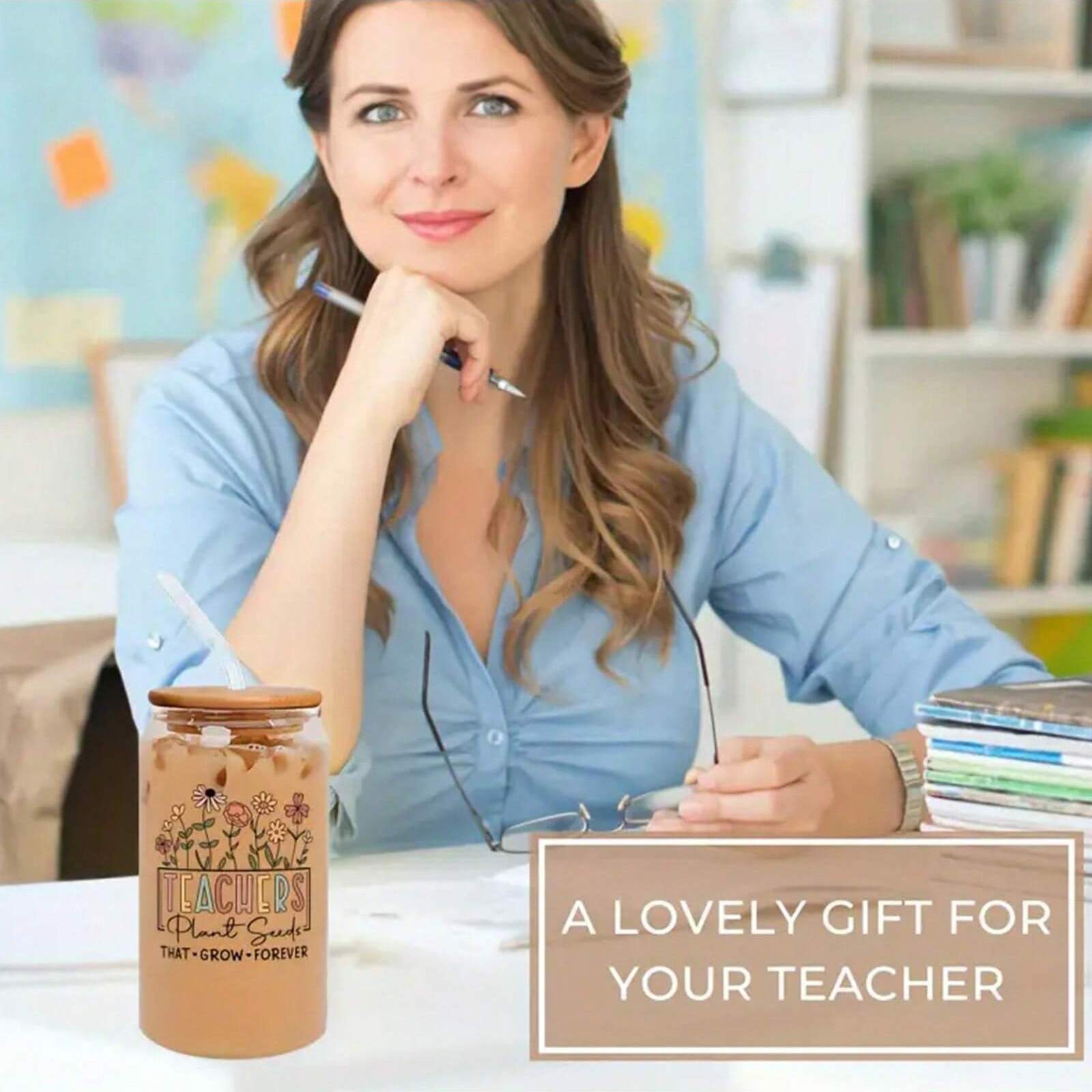 glass cup with straw