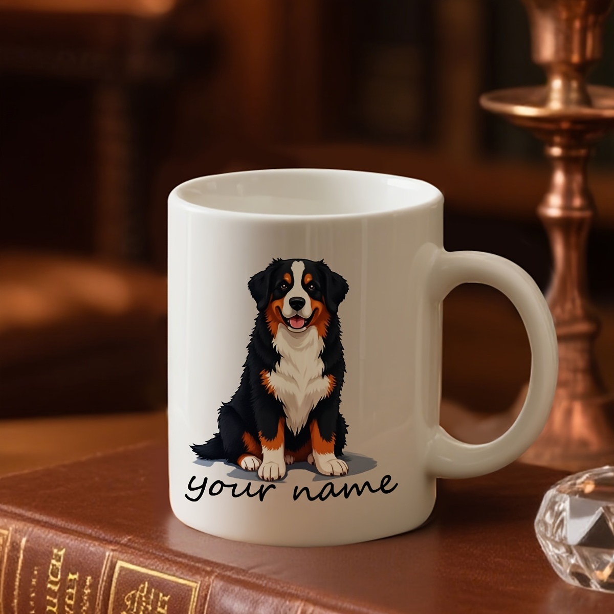 11 oz personalized Bernese dog mug