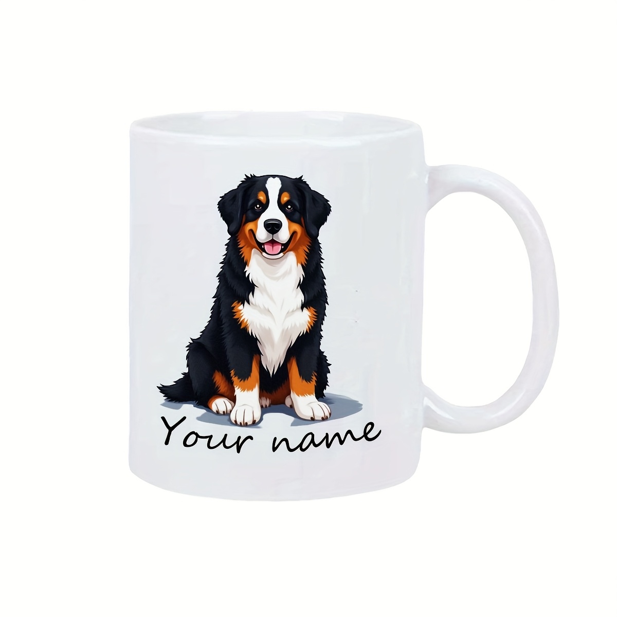 Bernese Mountain Dog mug with double-sided print