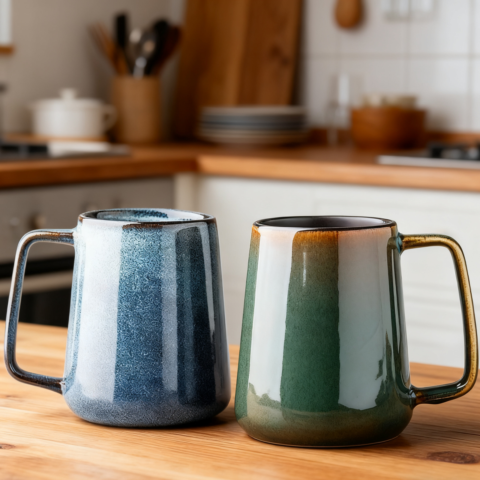 Extra Large Tall Coffee Mugs with Handle - Set of 2, 24 oz Ceramic, Dishwasher & Microwave