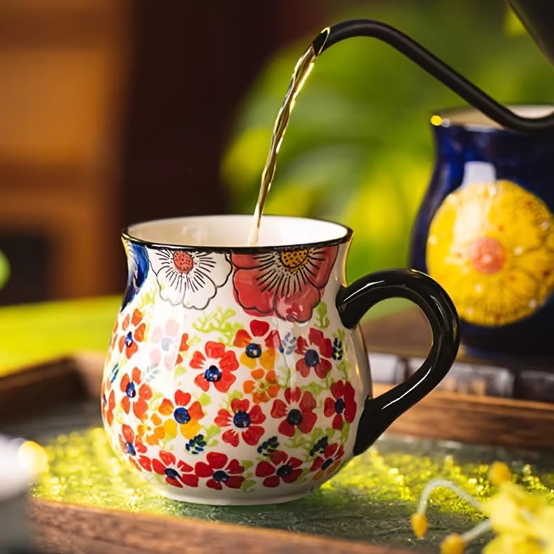 floral coffee mug