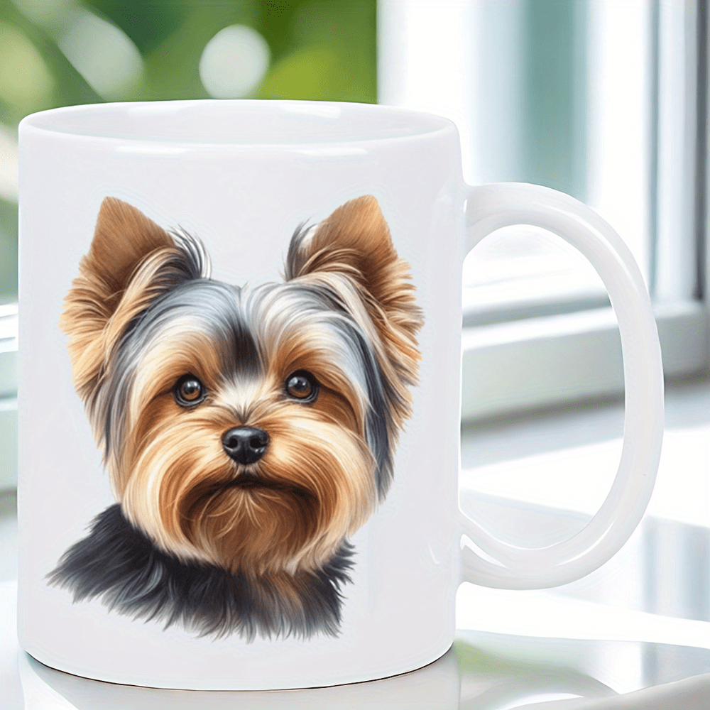 Yorkshire Terrier coffee mug with realistic Yorkie face print