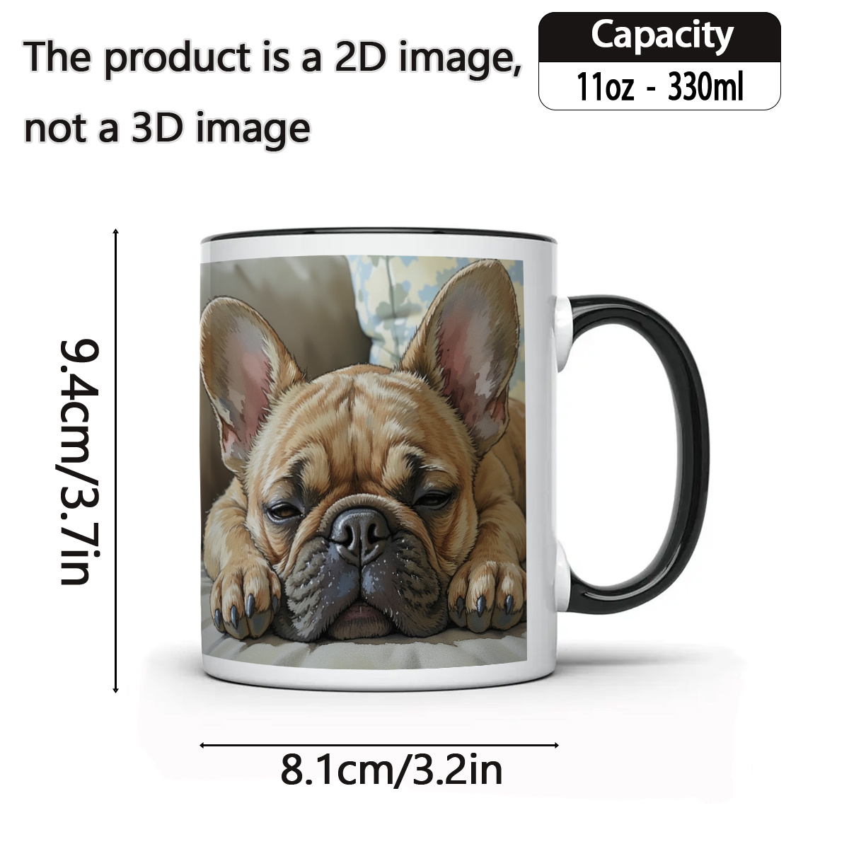 11 oz French Bulldog ceramic coffee mug