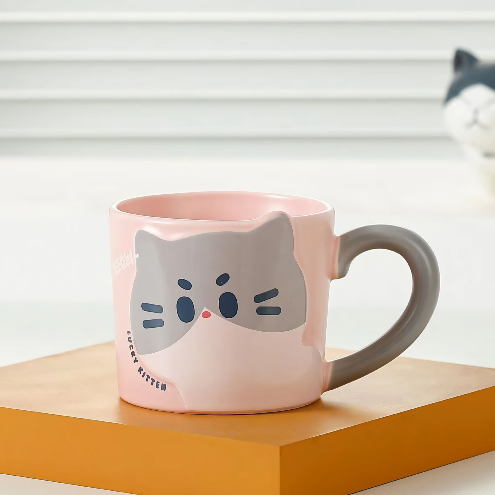 Cat Coffee Mug - 10 oz, Ceramic-dream2buy