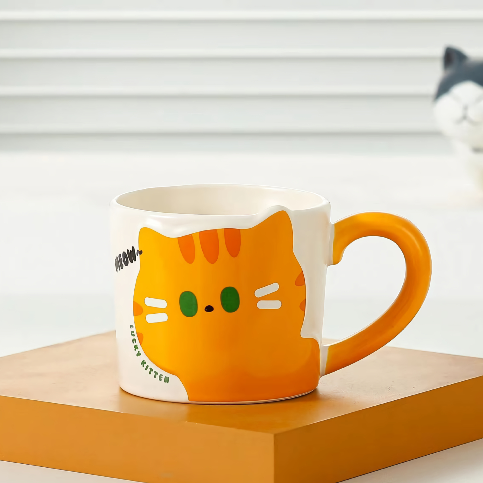 Cat Coffee Mug - 10 oz, Ceramic-dream2buy