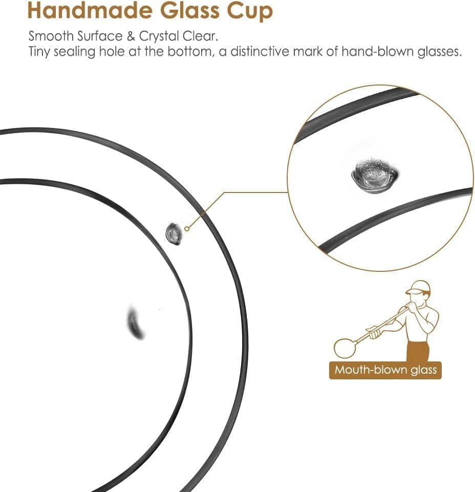Close view of the hand-blown vent mark on a clear double wall glass cup