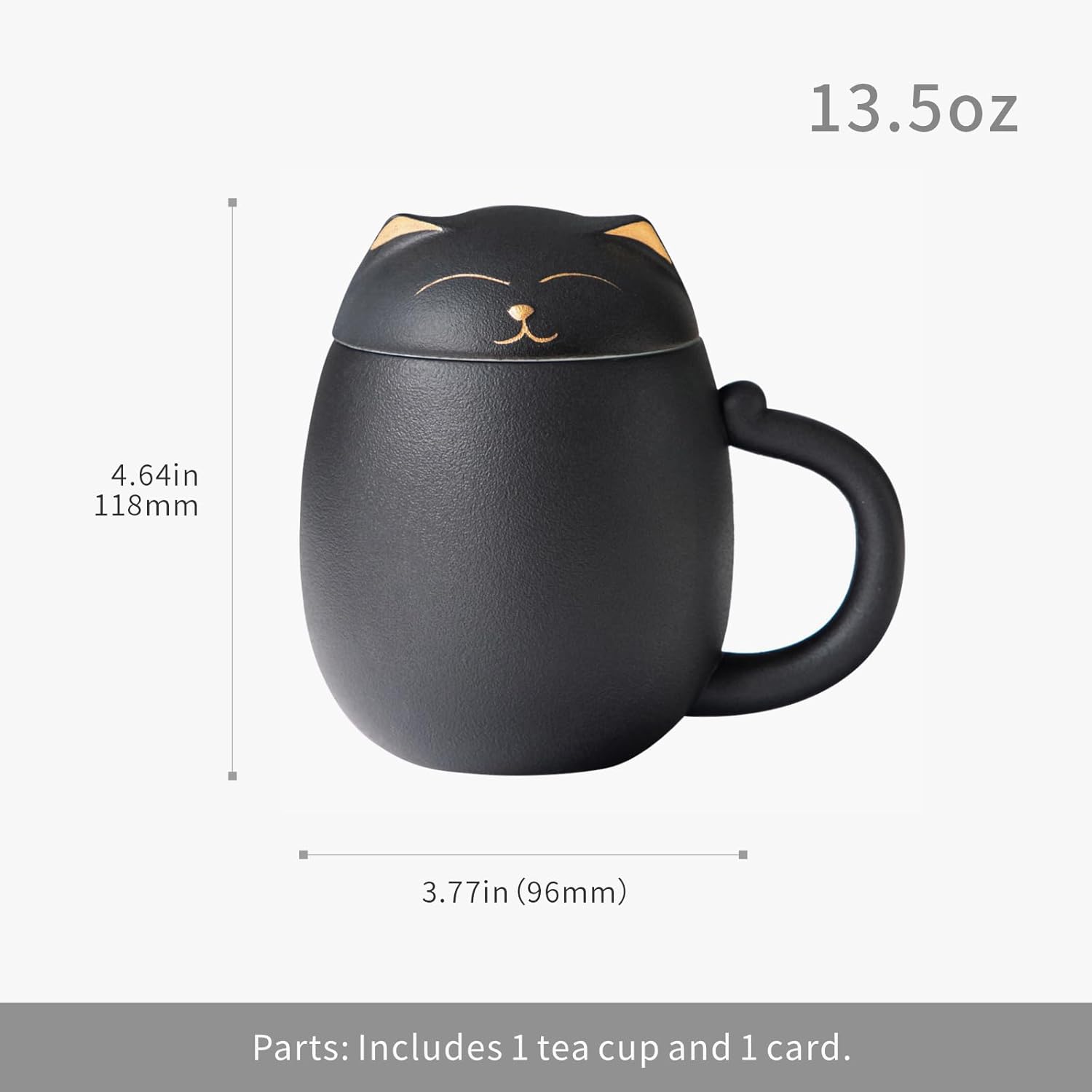 Loose-leaf tea mug showing the removable infuser and lid