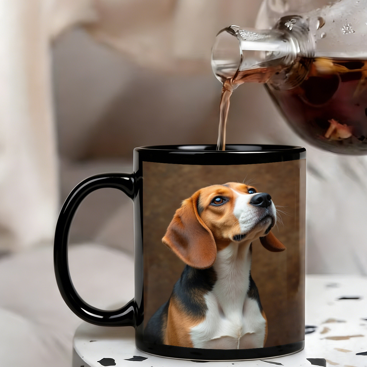 Beagle portrait coffee mug for dog lovers