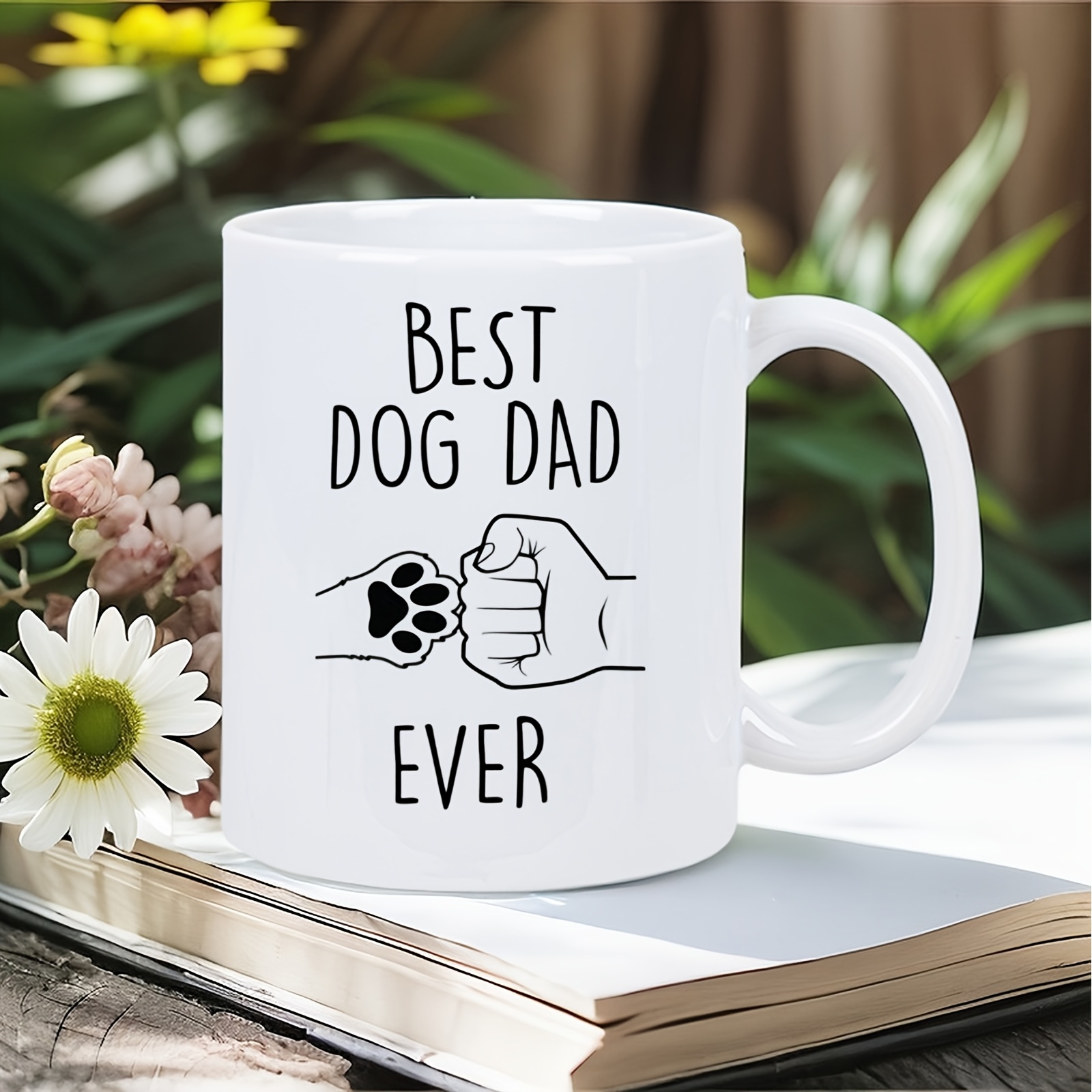 Best dog dad mug in white ceramic
