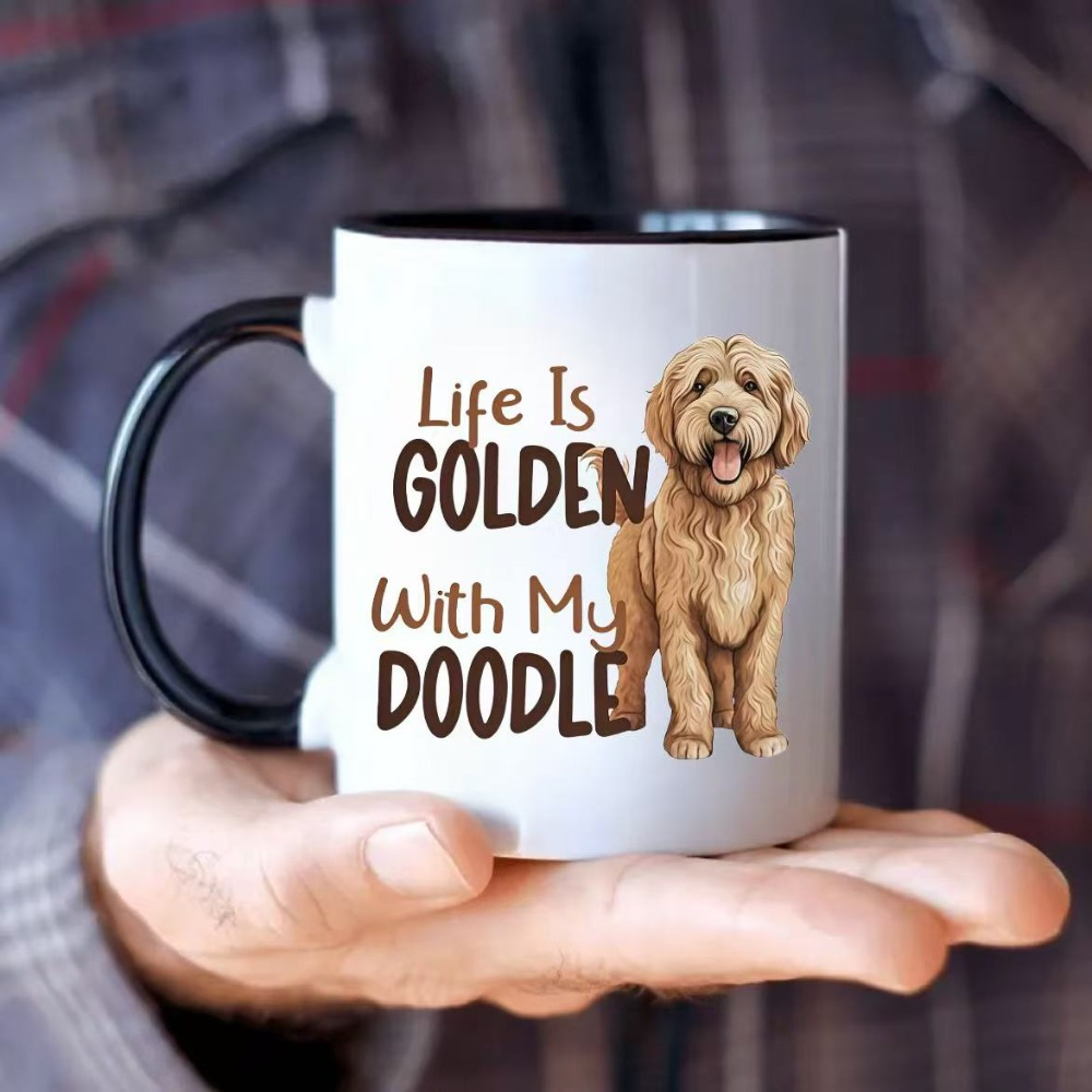 Goldendoodle coffee mug with Life Is Golden With My Doodle quote