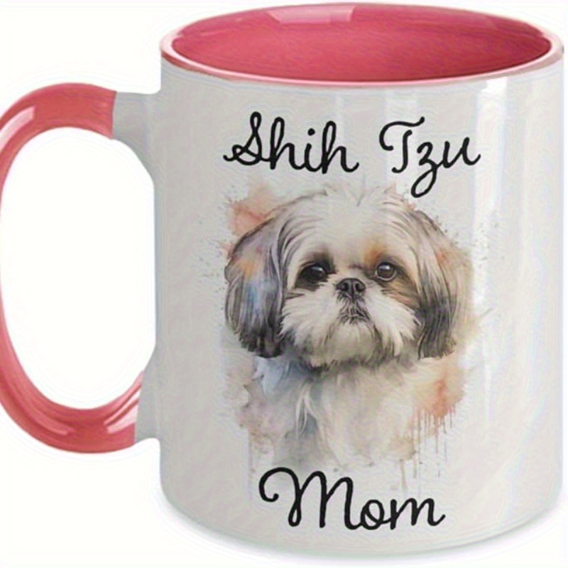 Shih Tzu mug in pink ceramic
