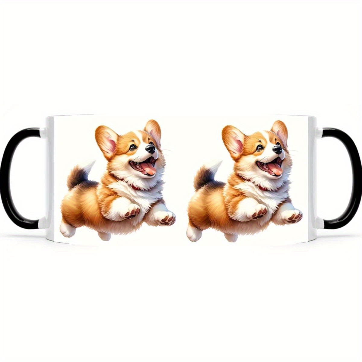 Playful corgi cup for coffee or tea