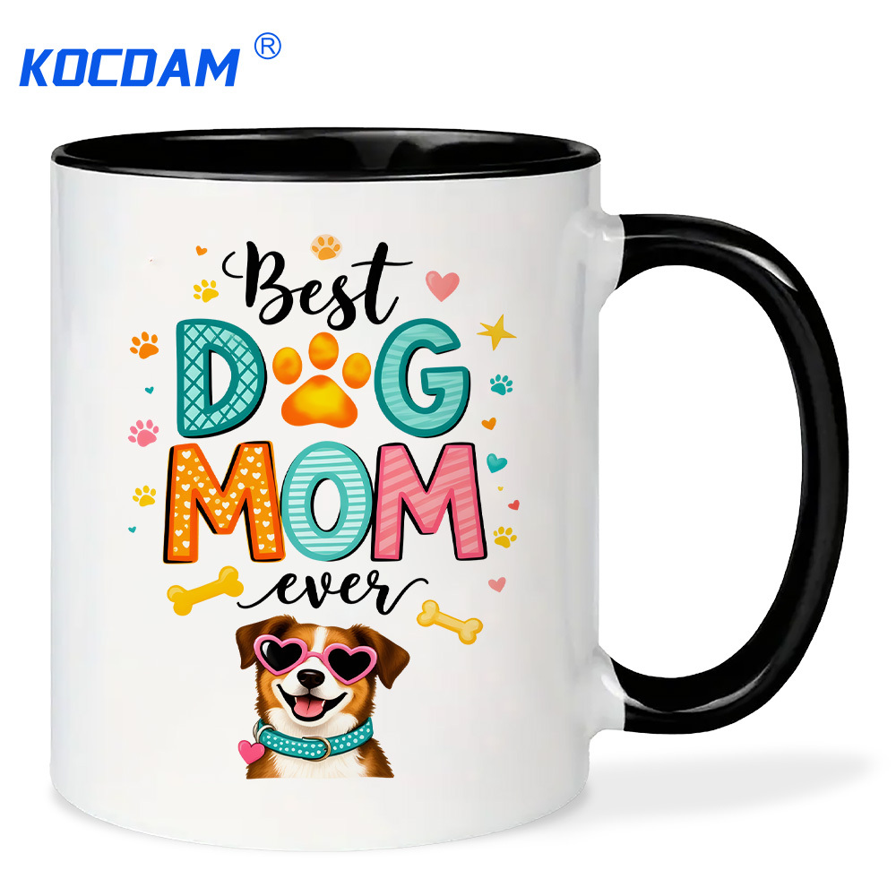 Dishwasher safe dog mom mug for daily drinks