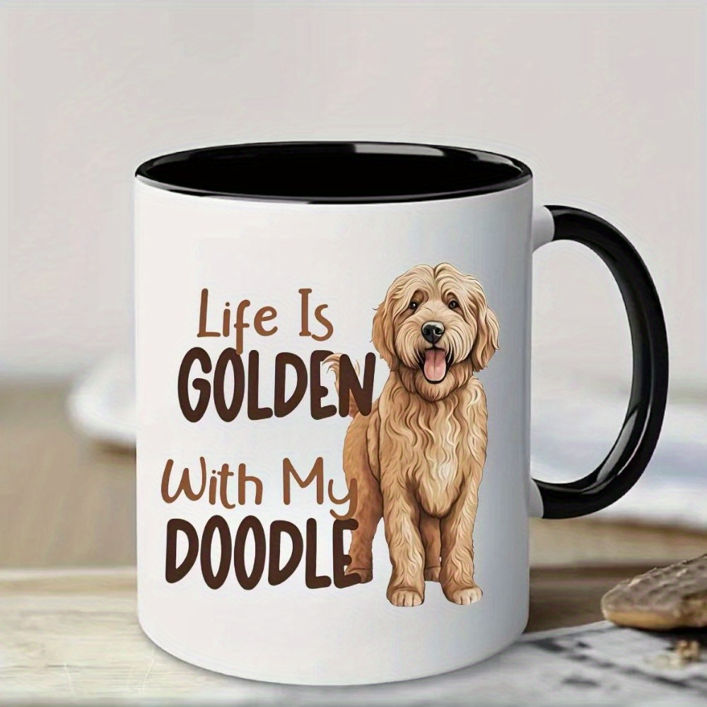 Double-sided Goldendoodle coffee cup