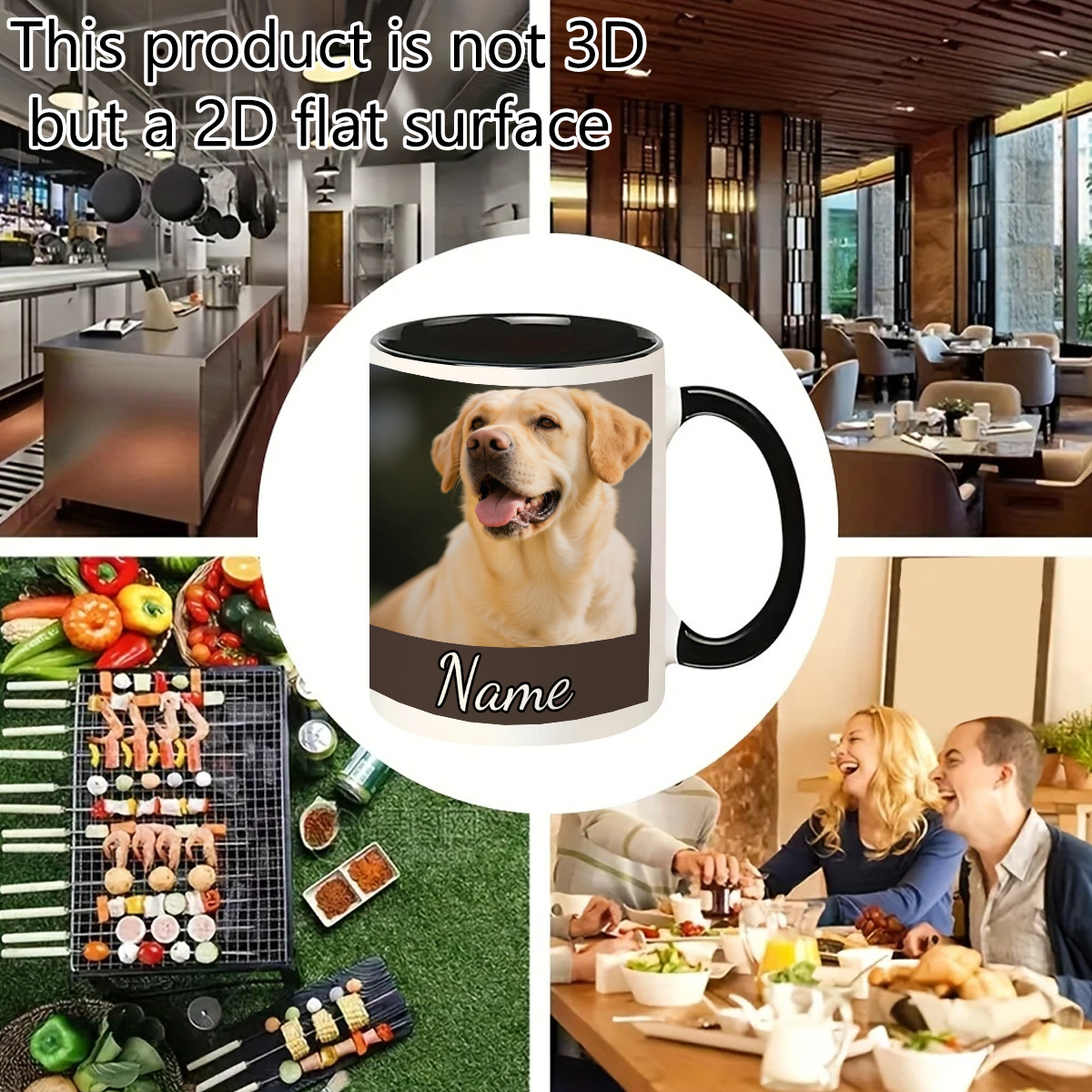 Golden Retriever mug with custom name option