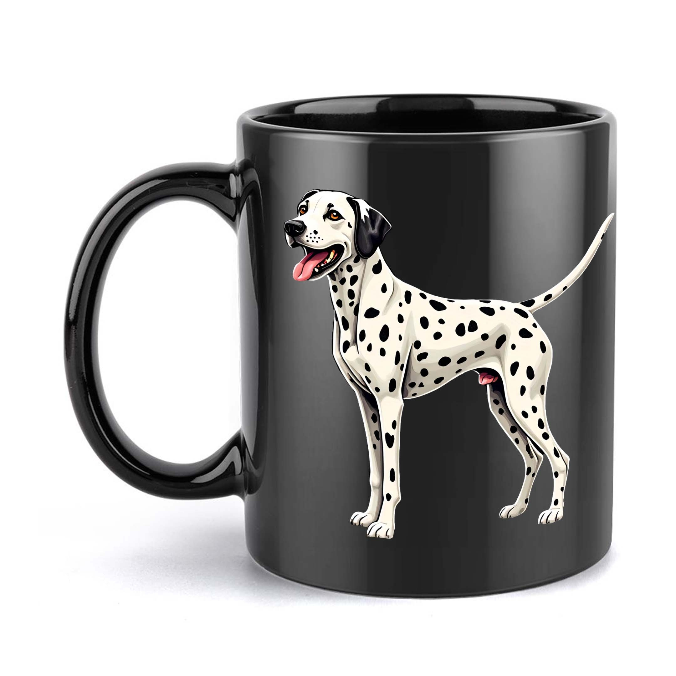 Dalmatian mug in black ceramic