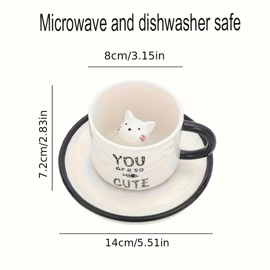 Cat inside cup dimensions with microwave and dishwasher safe label