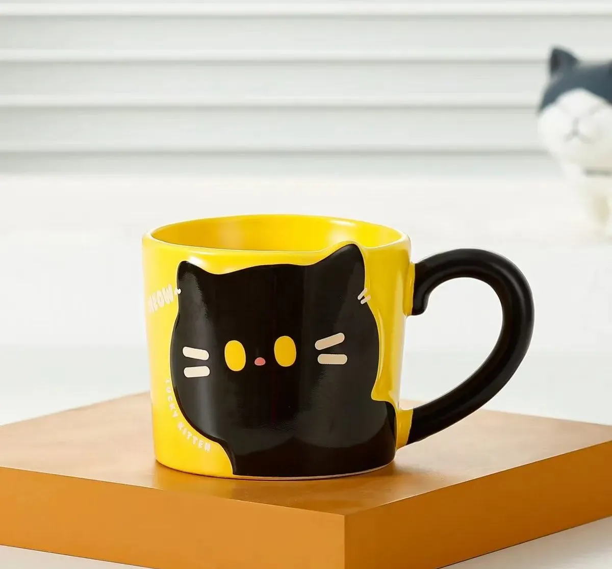 black cat mug