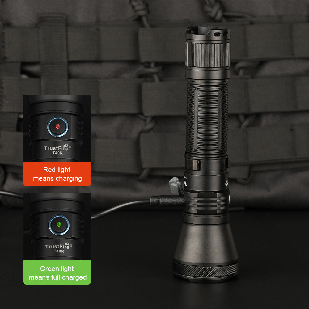 Trustfire T40R 1800Lumens Long Range Tactical Flashlight – flashlightgo