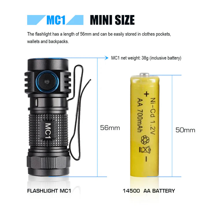 TrustFire MC1 Rechargeable EDC Flashlight-UKtrustfire