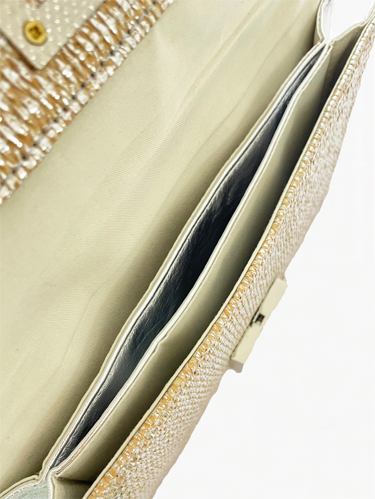 Philomena Twist-Lock Flap Woven Shoulder Bag