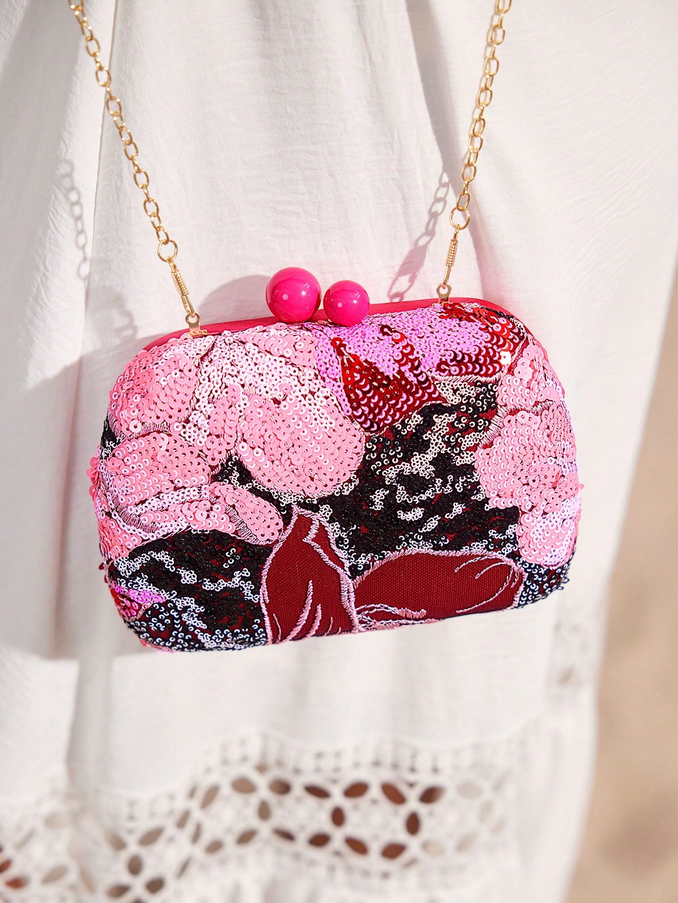 Philomena Vintage Beaded Floral Pattern Box Evening Clutch Handbag