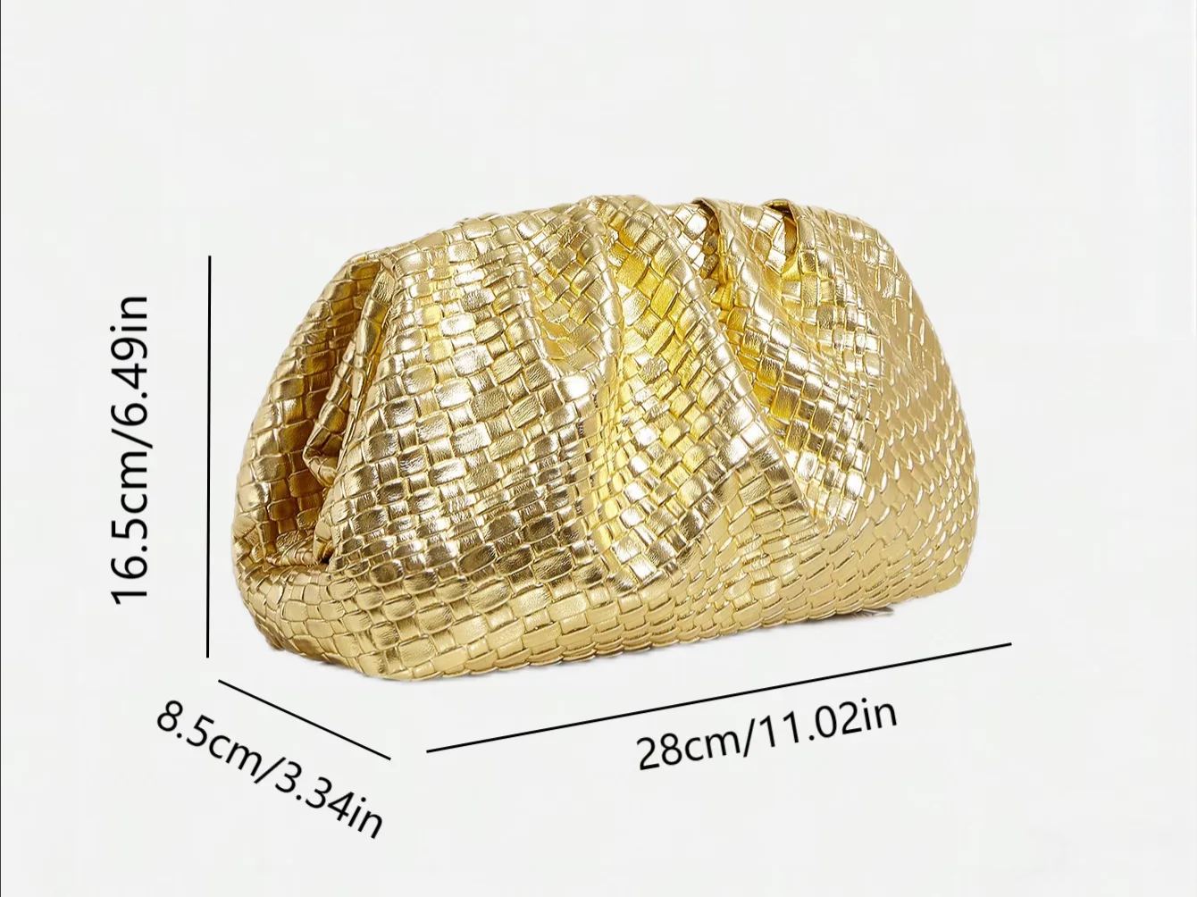 Philomena Fashion PU Leather Clutch Bag - Women's Solid Color Pleated Evening Cloud Pouch with Magnetic Closure, Fashion Accessory for Dinners, Weddings, Dates, and Parties - Guangzhou Production Area