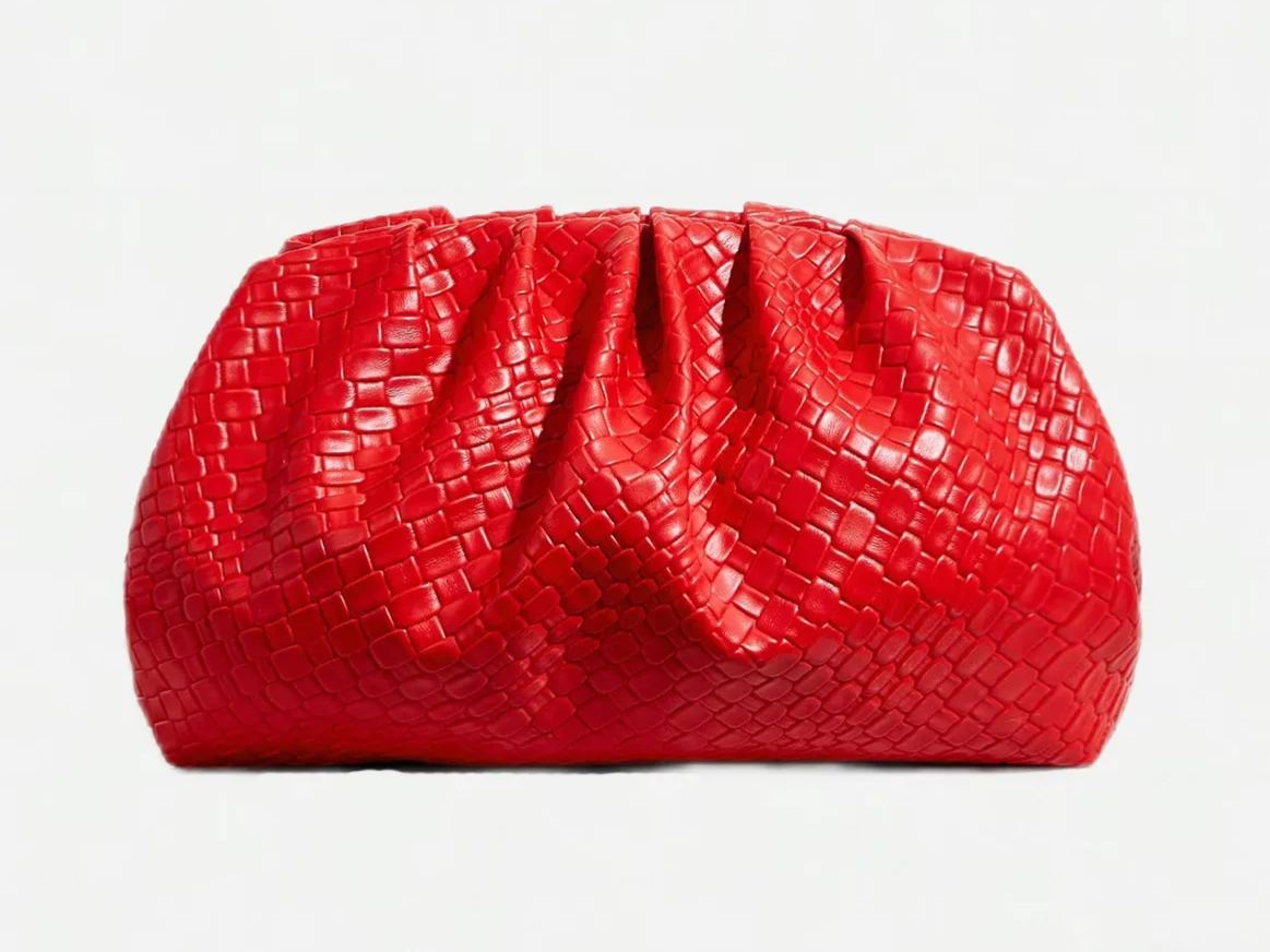 Philomena Fashion PU Leather Clutch Bag - Women's Solid Color Pleated Evening Cloud Pouch with Magnetic Closure, Fashion Accessory for Dinners, Weddings, Dates, and Parties - Guangzhou Production Area