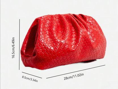 Philomena Fashion PU Leather Clutch Bag - Women's Solid Color Pleated Evening Cloud Pouch with Magnetic Closure, Fashion Accessory for Dinners, Weddings, Dates, and Parties - Guangzhou Production Area