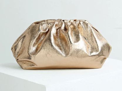 Philomena Elegant Polyester Clutch with Buckle Closure, Solid Color Women's Evening Bag for Parties, Dinners, and Occasions - Lightweight Accessory Without Embellishment, Guangzhou-Origin Elegant Sparkly Pleated Clutch