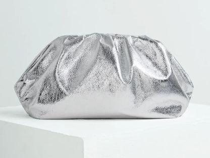 Philomena Elegant Polyester Clutch with Buckle Closure, Solid Color Women's Evening Bag for Parties, Dinners, and Occasions - Lightweight Accessory Without Embellishment, Guangzhou-Origin Elegant Sparkly Pleated Clutch