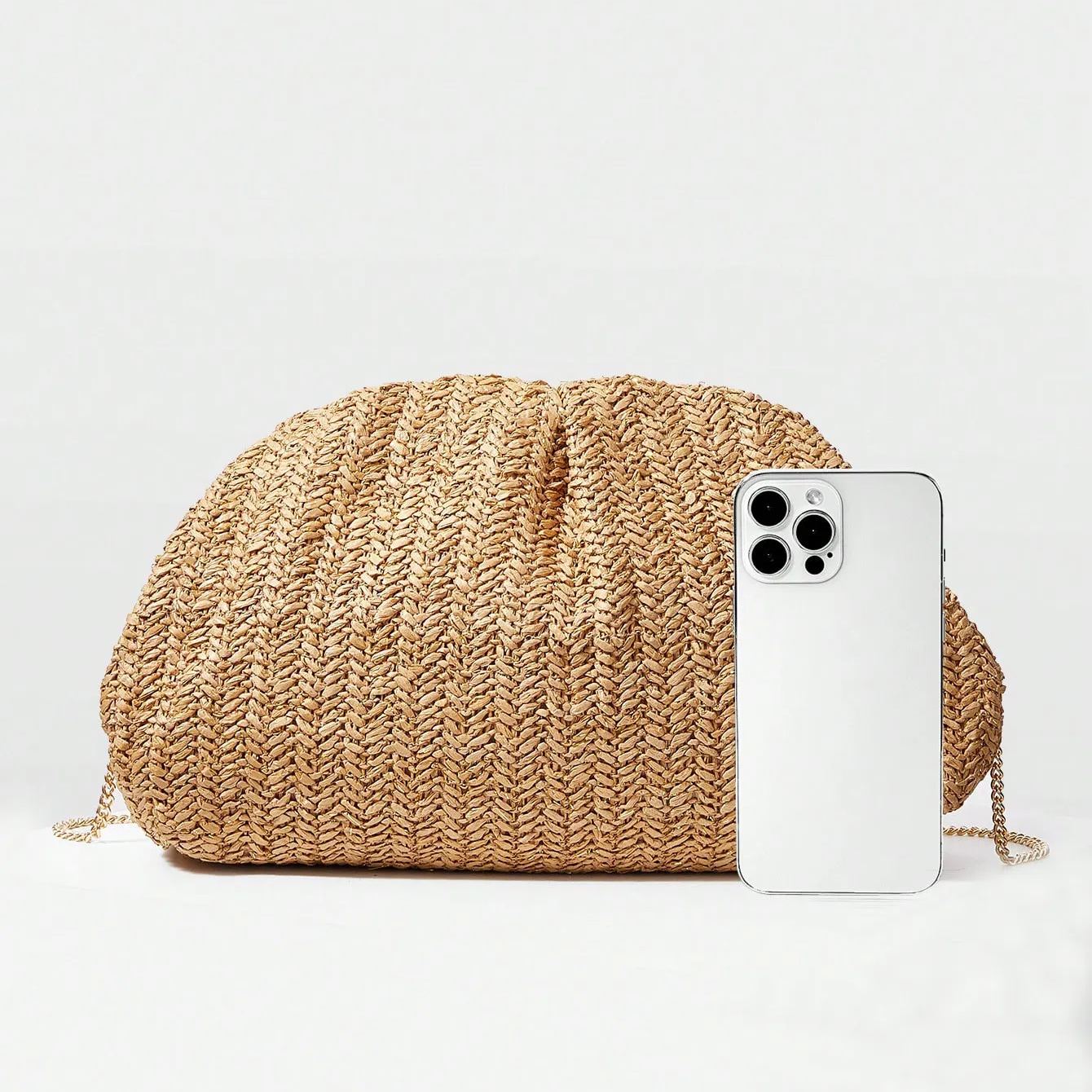 Philomena Fashionable Woven Cloud Clutch Bag