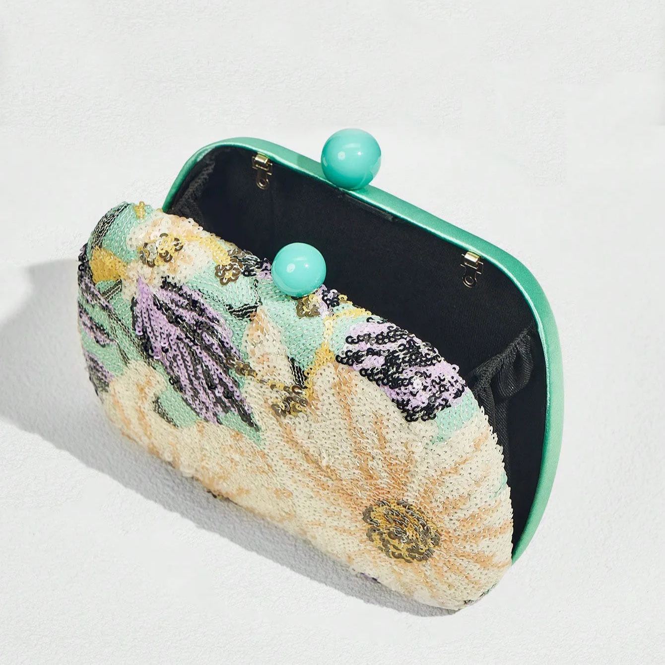 Philomena Vintage Beaded Floral Pattern Box Evening Clutch Handbag