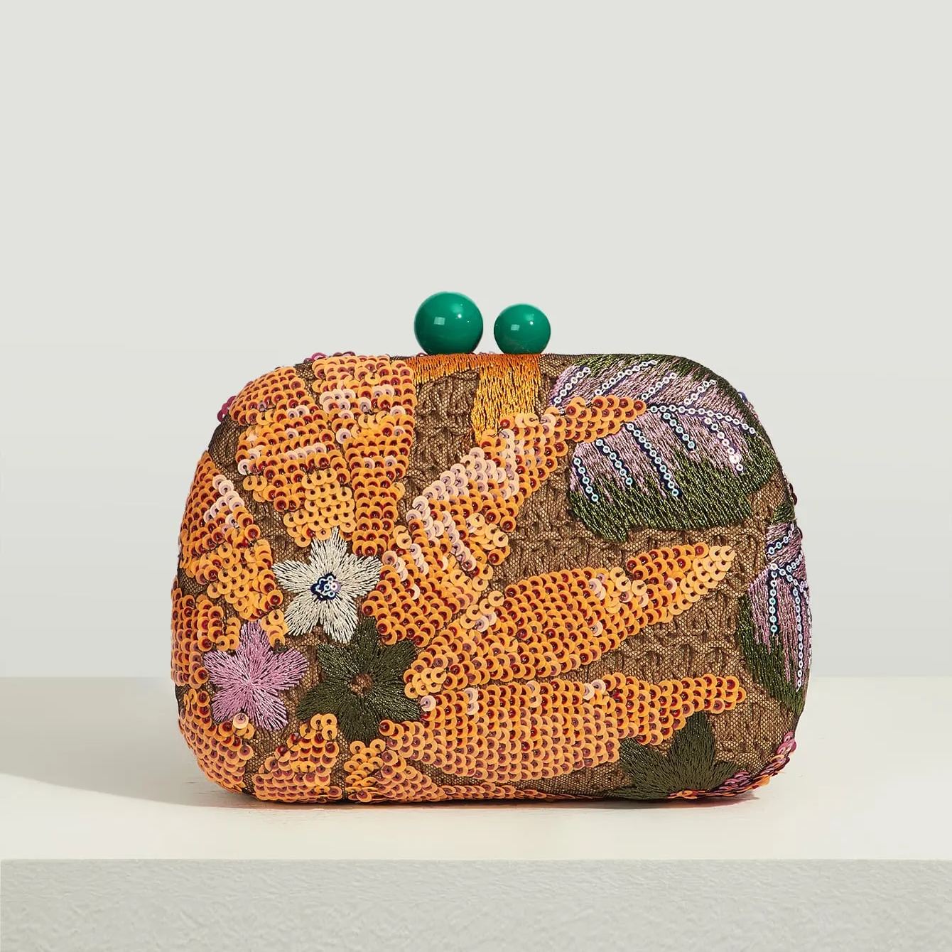 Philomena Vintage Beaded Floral Pattern Box Evening Clutch Handbag