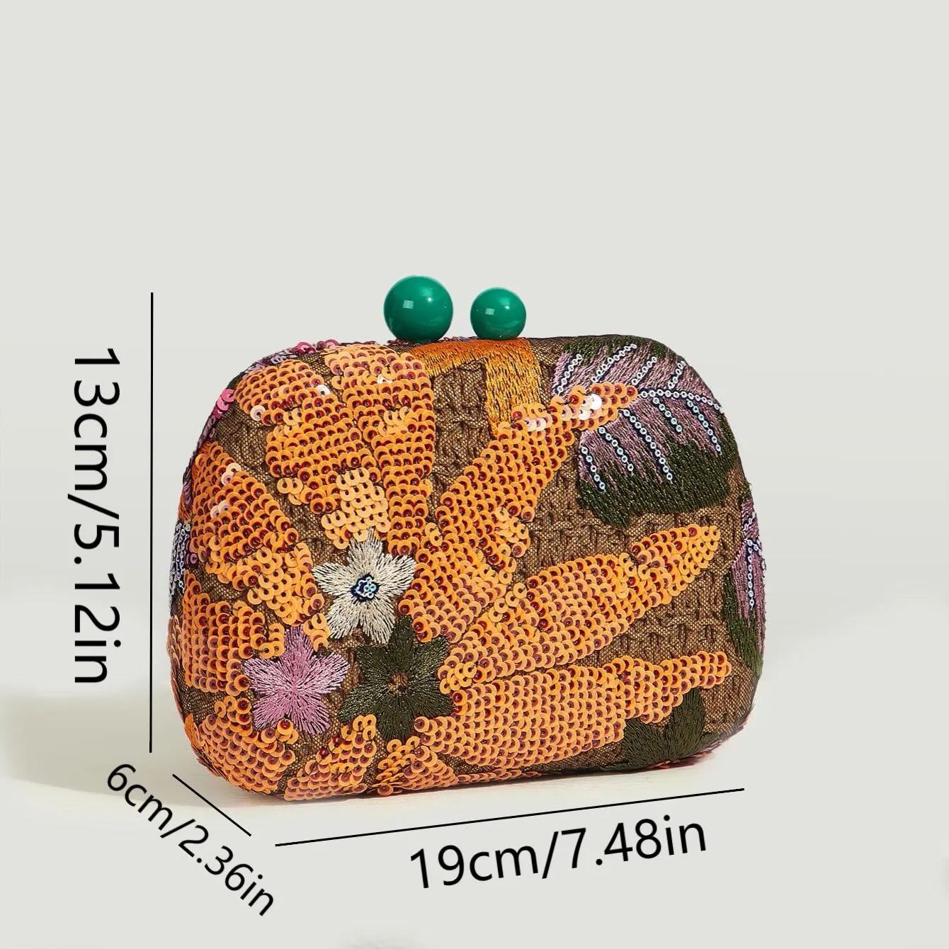 Philomena Vintage Beaded Floral Pattern Box Evening Clutch Handbag