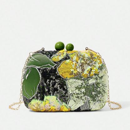 Philomena Vintage Beaded Floral Pattern Box Evening Clutch Handbag