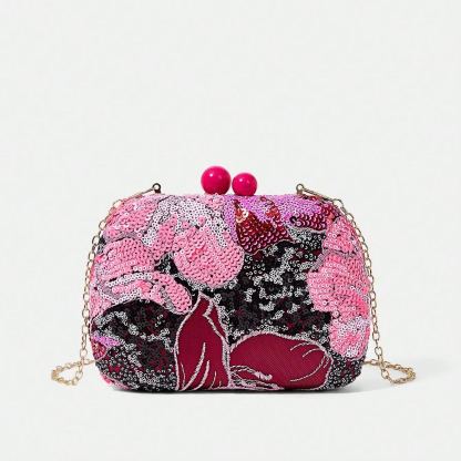 Philomena Vintage Beaded Floral Pattern Box Evening Clutch Handbag