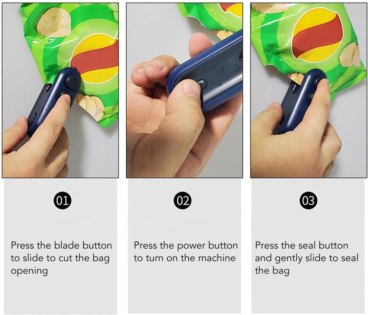 Mini rechargeable sealer for food bag kitchen