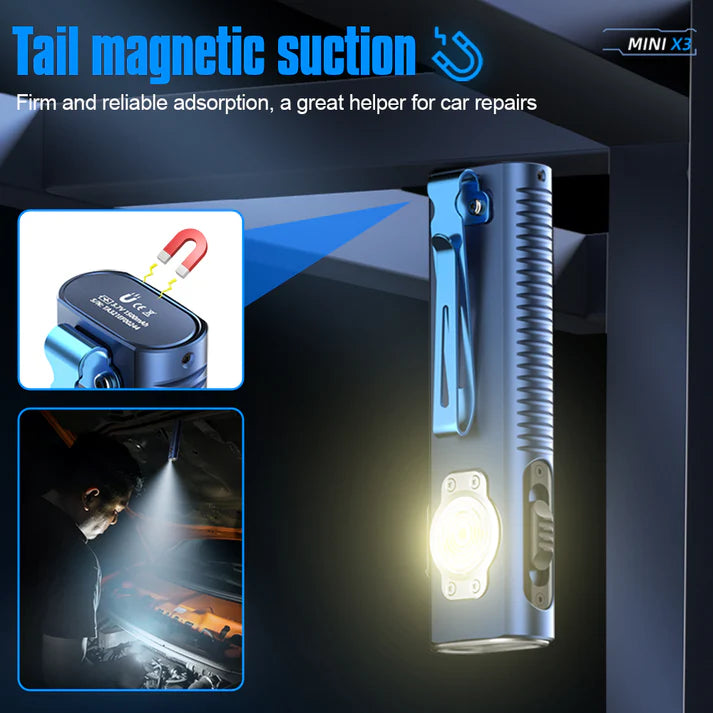 Linterna multifunción TrustFire Mini X3 EDC Disponible con opciones de luz blanca, luz de inundación, láser verde y luz ultravioleta o roja-EStrustfire