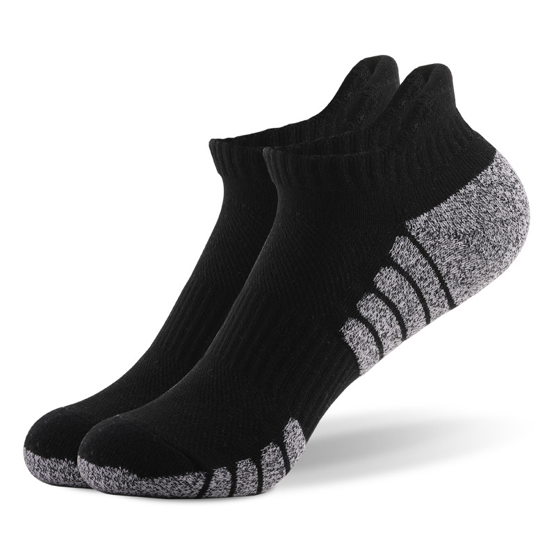 Thickened Towel Bottom Running Socks, Cotton Boat Socks, Anti Slip, Sweat Absorbing, Breathable Sports Socks