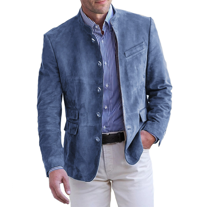 Men's Classic Soild Color Vintage Casual Button Down Jacket