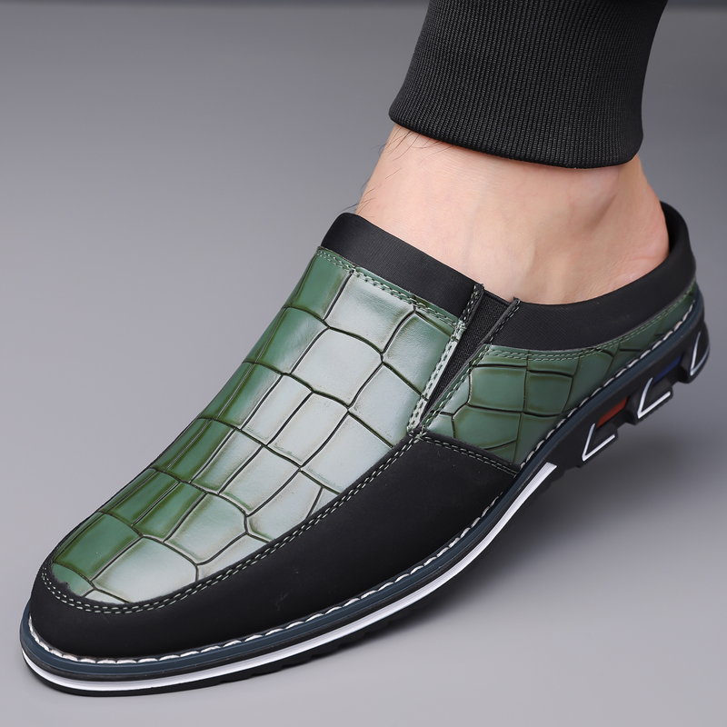 Men's Fashion Calfskin Leather Slippers