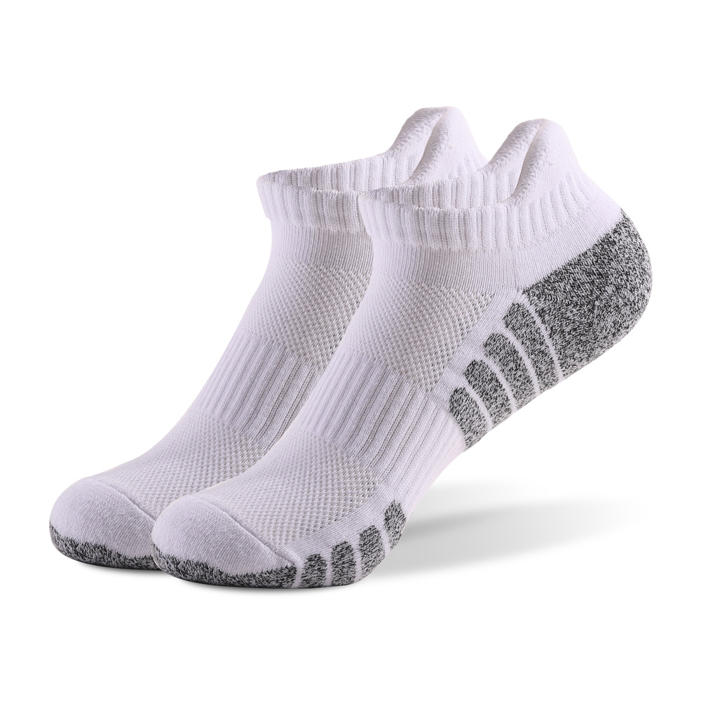 Thickened Towel Bottom Running Socks, Cotton Boat Socks, Anti Slip, Sweat Absorbing, Breathable Sports Socks