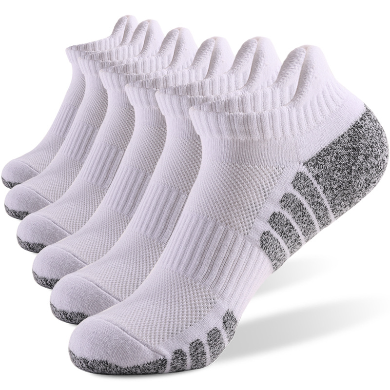 Thickened Towel Bottom Running Socks, Cotton Boat Socks, Anti Slip, Sweat Absorbing, Breathable Sports Socks