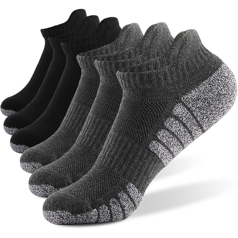 Thickened Towel Bottom Running Socks, Cotton Boat Socks, Anti Slip, Sweat Absorbing, Breathable Sports Socks